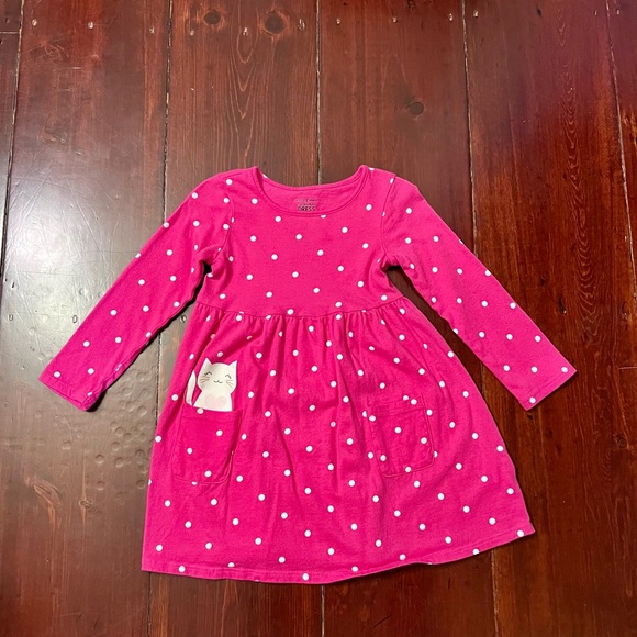Bundle Of Jumping Beans Blue Heart Dress 2T And Pink Polka Dot Cat Dress 24 mths - Picture 7 of 11